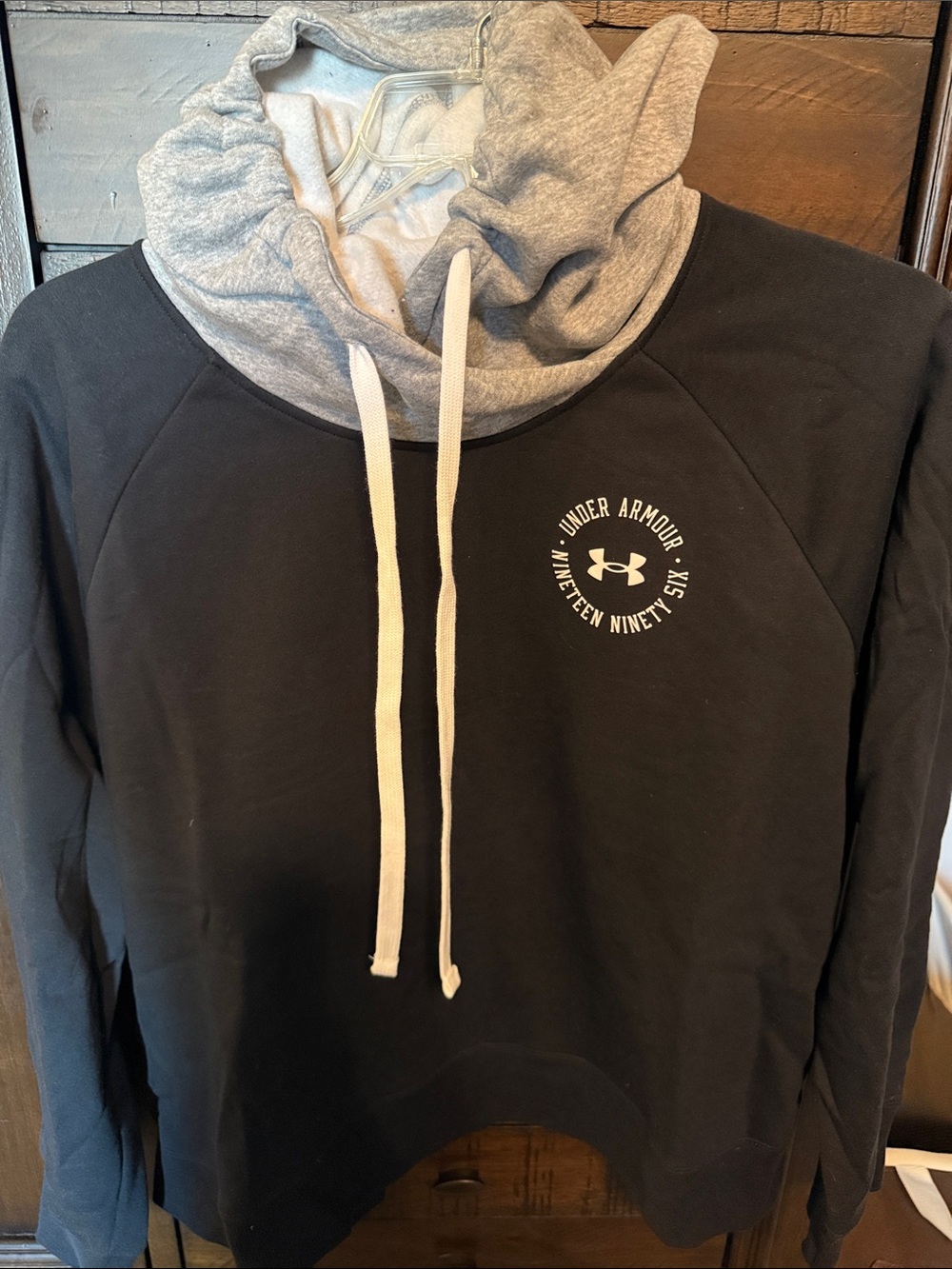 Under Armour Black Crewneck Pullover with Gray Cowl
